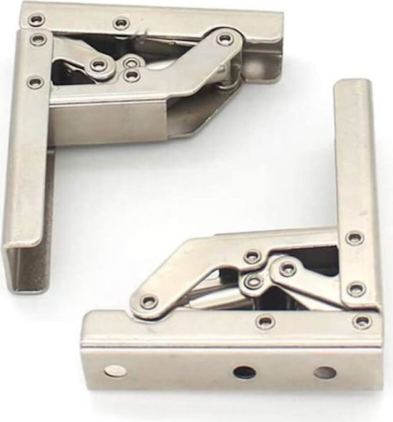 2 stk. skap hengsler, 90/180 graders sammenleggbare hengsler overlay rustfritt stål dørhengsel usynlig kjøkkenskap hengsel