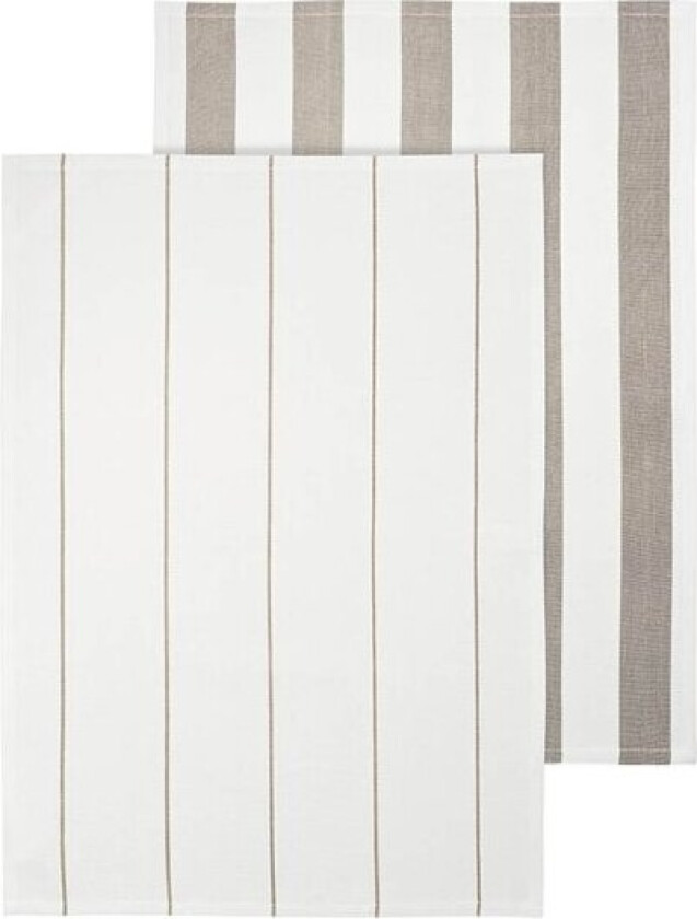 Bilde av Taulo kjøkkenhåndkle 70x50 cm 2 stk hvit/beige stripet