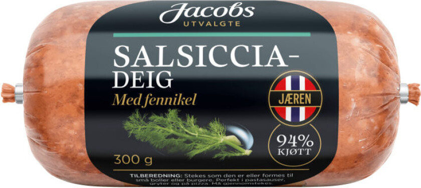 Salsicciadeig Krydret salsicciafarse laget av svin.
Saftig, smakfull og perfekt til pasta, pizzatopping, kjøttboller eller hjemmelagde pølser.