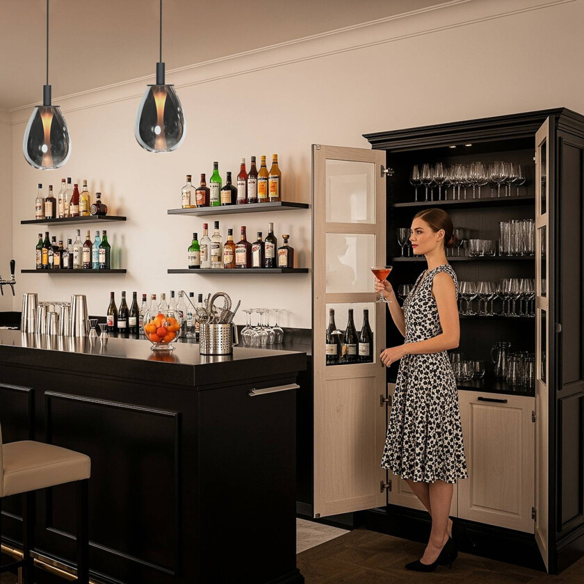 LED-pendellampe Glimsy, Ø 22 cm svart/røykgrå glass