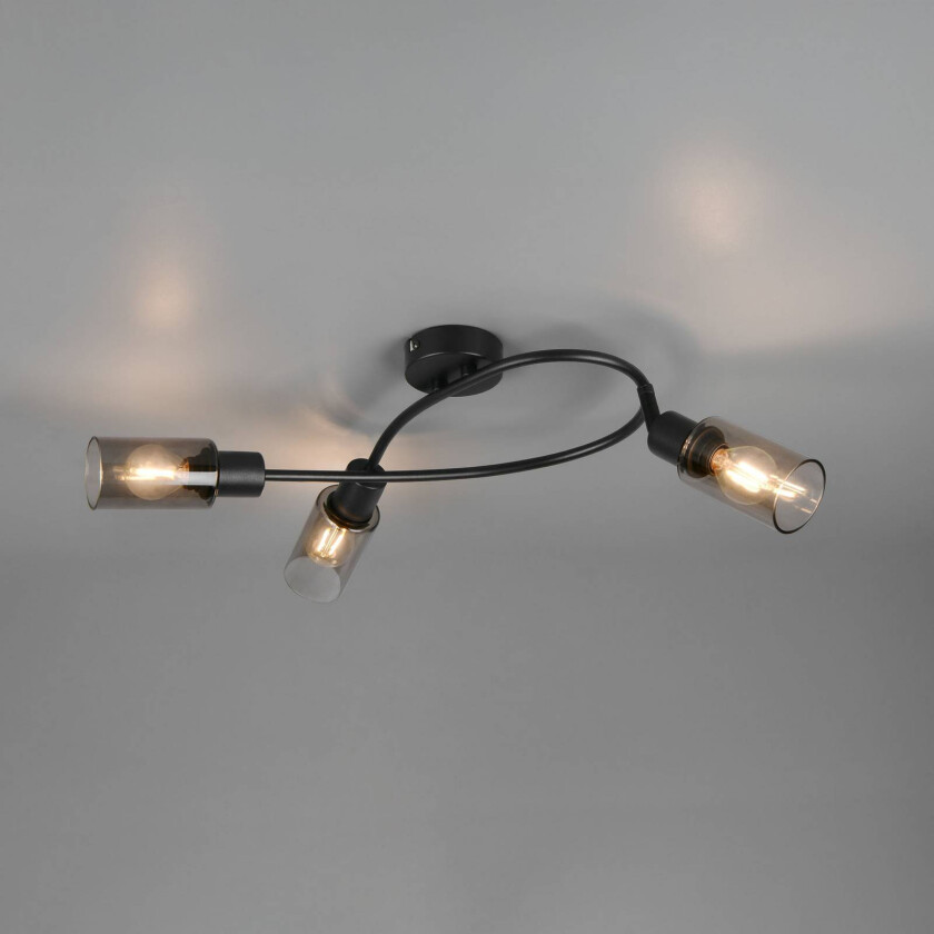 Spotlight Mars, lengde 45 cm, matt svart, 3 lyskilder, metall E14