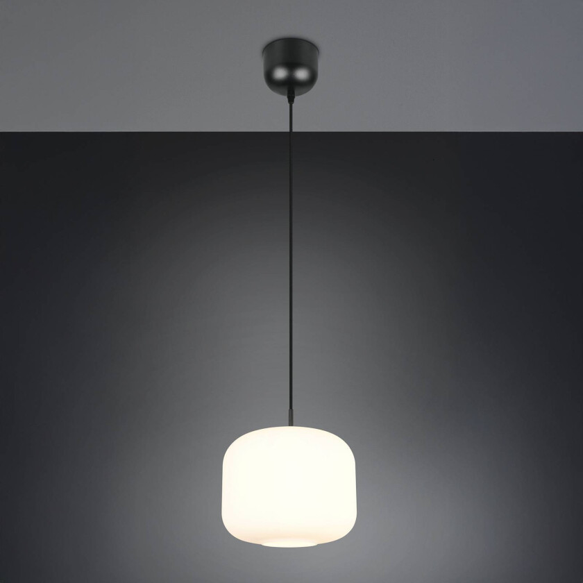 Hengelampe Signe, Ø 25 cm, hvit, glass, E27