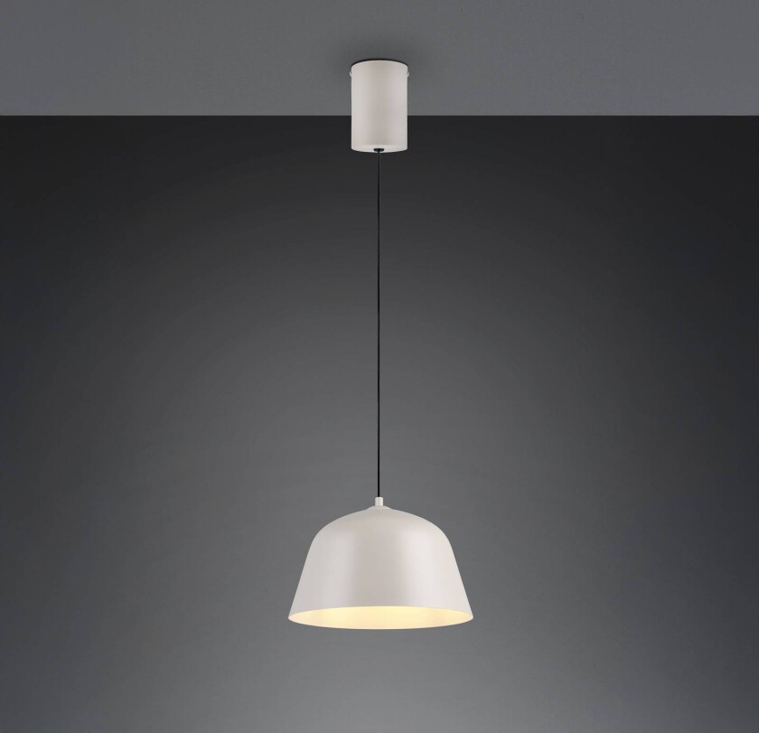 Hengelampe Tova, lysegrå, Ø 30 cm, metall, E27