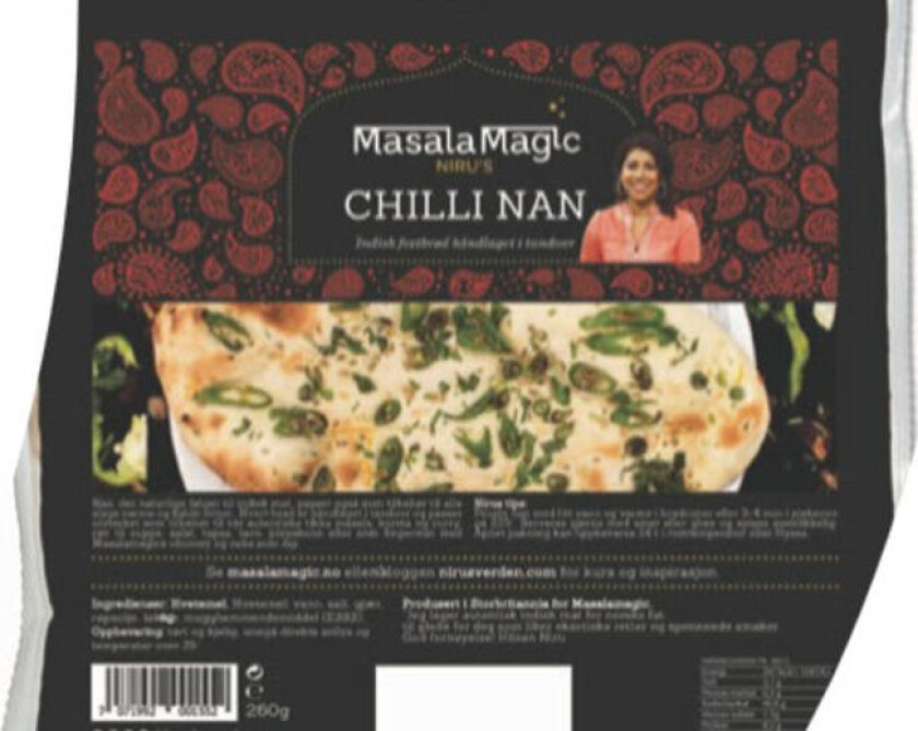 Chili Nan Håndlagde Nan med litt sting. Fantiastisk smal og konsitens - et must for en forbruker som ønsker å brilliere med indiske smaker.