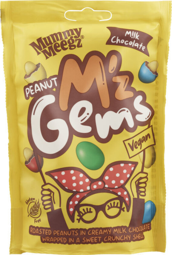 M'Z Gems Sjokolade Ristet peanøtt med melkefri sjokolade og et knasende ytre.
