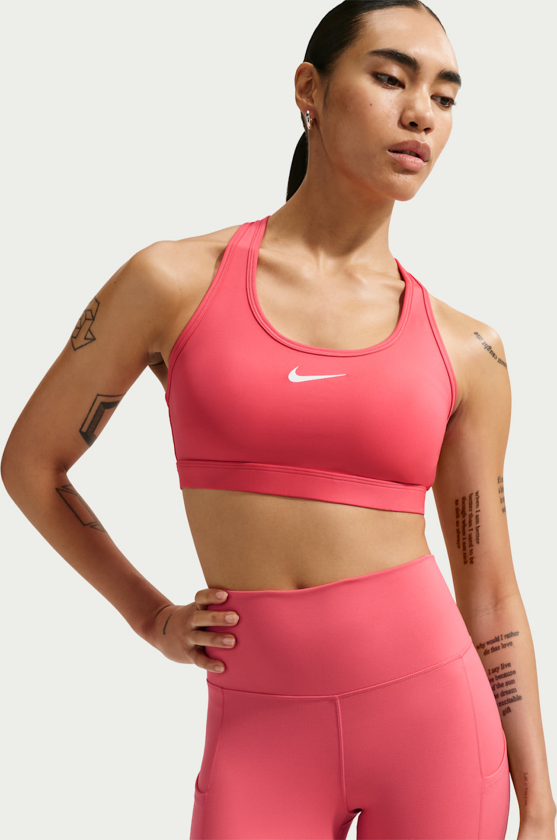 Swoosh Mid-Support Padded Sports Bra - Oransje - Dame - Sports-BH - Middels støtte