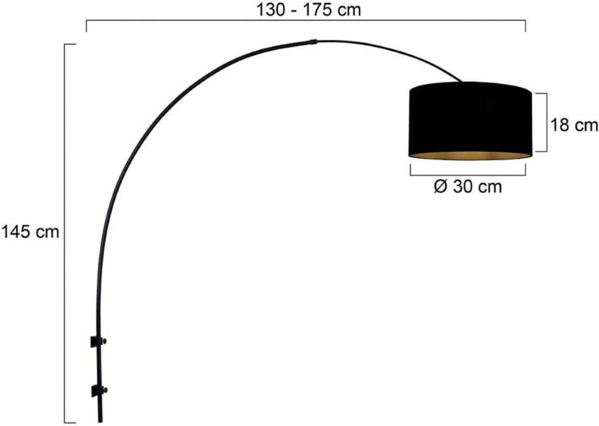 Vegglampe Sparkled Light svart/svart-gull Utstikk 175