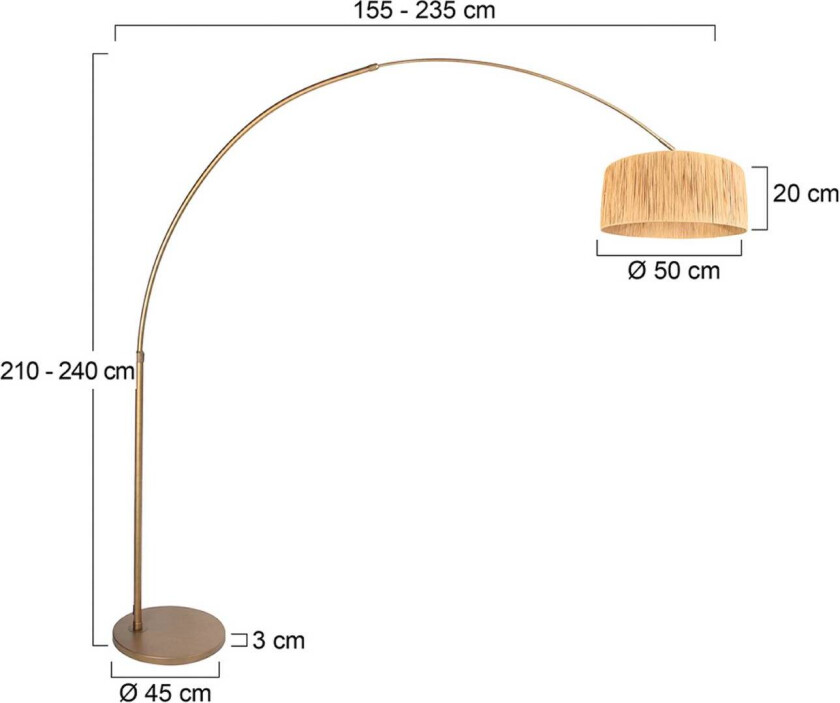 Bue-gulvlampe Sparkled Light bronse/brun 240 cm sjøgress