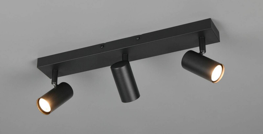 Spotlight Taryn, matt svart, lengde 45 cm, 3 lyskilder, GU10