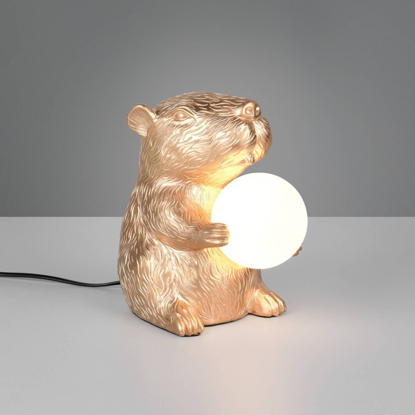 Bordlampe Capi, gullfarget, høyde 25 cm, kunstharpiks, G9