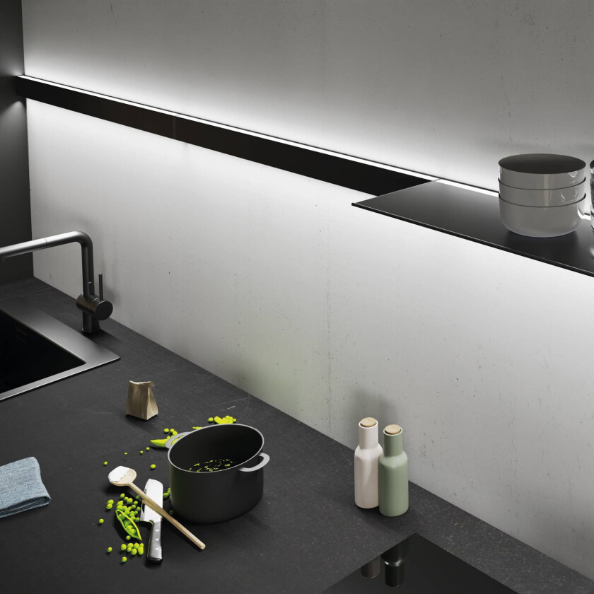 LED-vegglampe INTERO-LINE, svart, 60 cm, 24 V, CCT