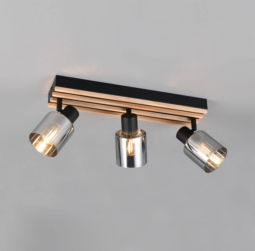 Spotlight Travia, lengde 53 cm, 3 lyskilder, svart/røykgrå