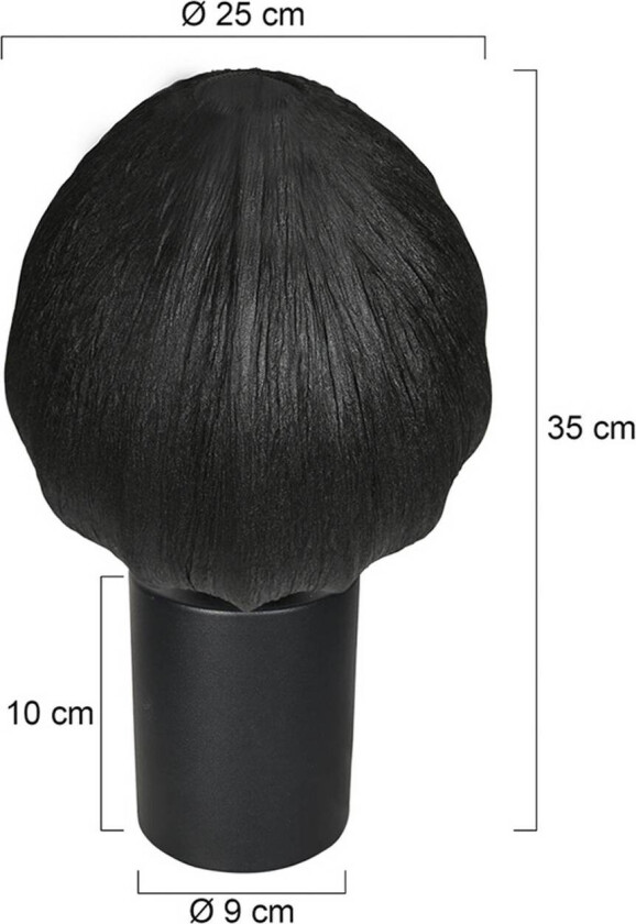 Bordlampe Bloeba, svart, Ø 25 cm, lin/metall