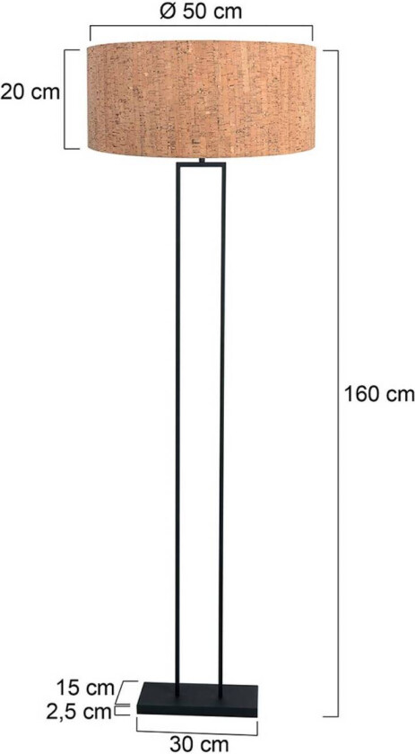 Uplight Stang, svart/brun, høyde 160 cm, kork