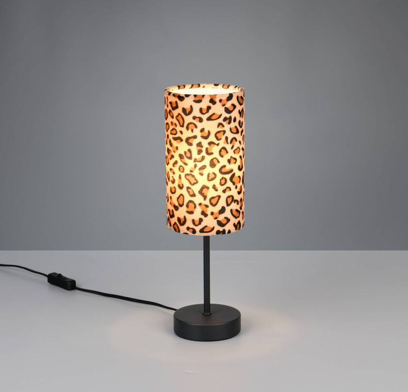 Bordlampe Pardina brun flekkete/svart Høyde 37 cm Metall