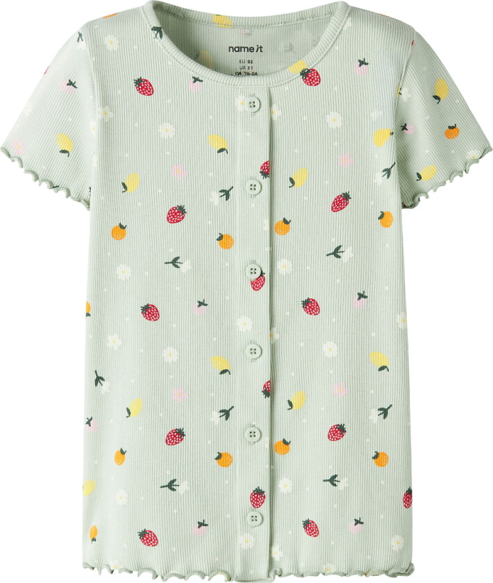 T-skjorte - NmfVemia - Pale Aqua/Fruktblomster - - 6 år (116) - T-skjorte