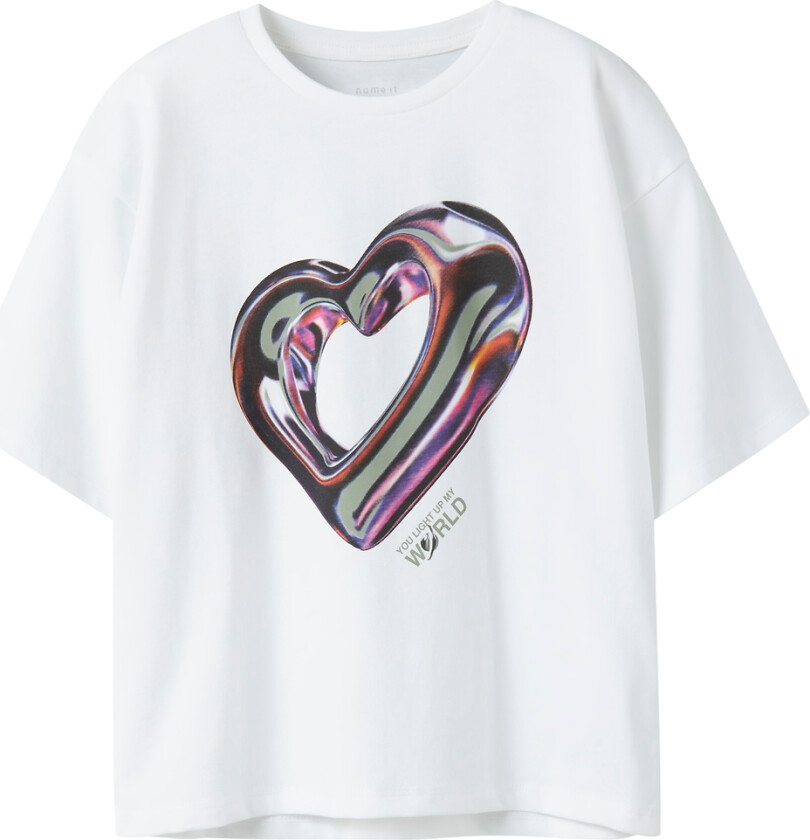 T-skjorte - NkfDonela - Bright White - - 6 år (116) - T-skjorte