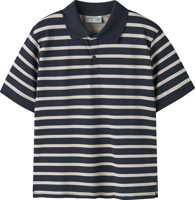 Genser - Polo - NkmVolo - Navy Blazer/Slottgrå - - 6 år (116) - Genser