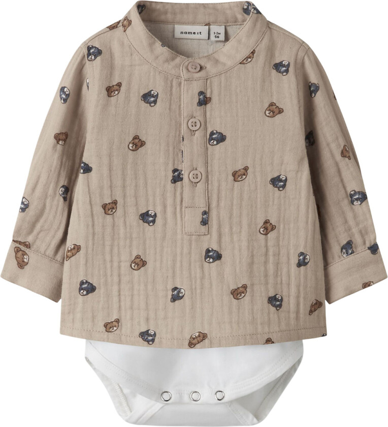 Skjorte I/e - NbmDutty - Chateau Gray - - 74 - Langermet Body