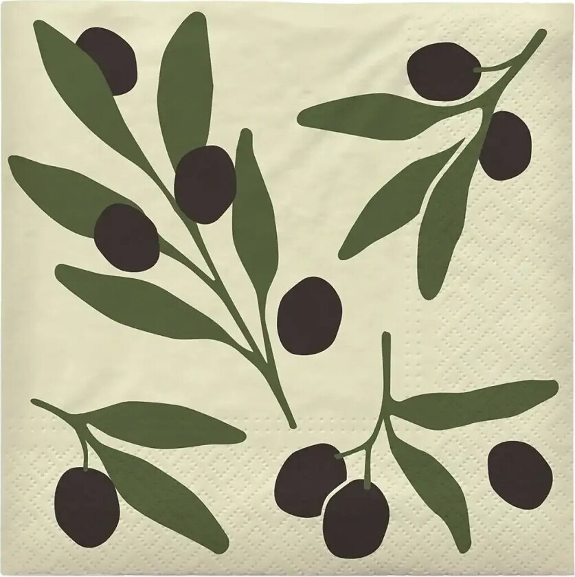 Bilde av Olive Paper Napkin - Khaki green - L 33CM