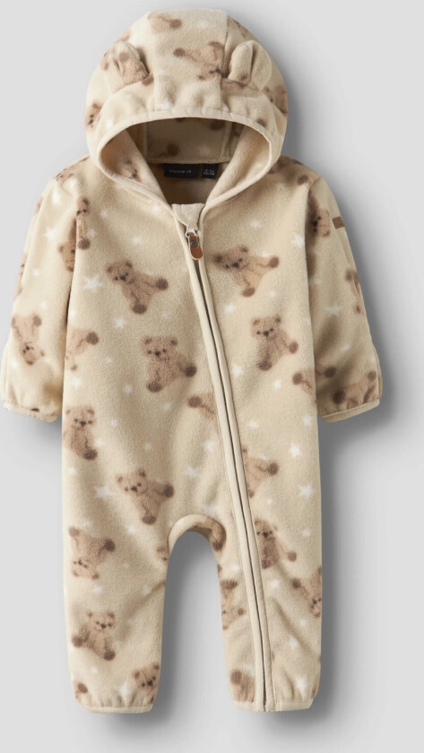 Nbnmeeko Fleece Suit Aop - Cream - 74-80