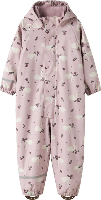 Nmfdry10 Rain Suit Fleece Aop Fo - Purple - 98