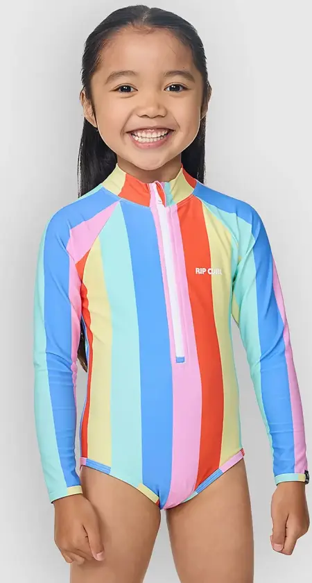 Rainbow Stripe Surf Kids Våtdrakt mønster