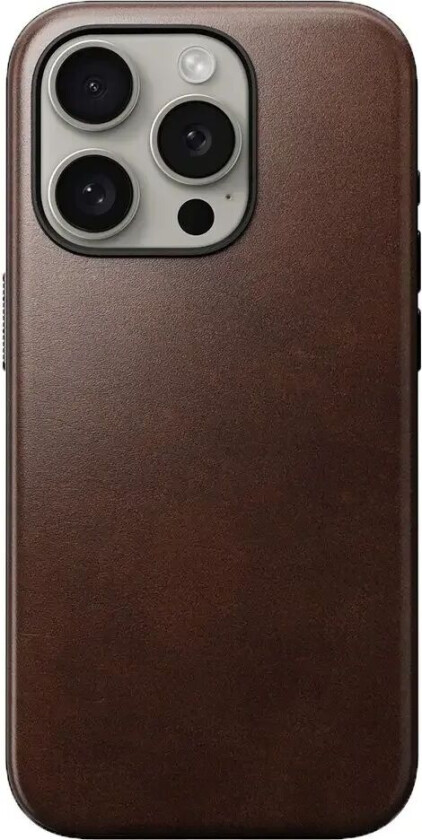 NOMAD iPhone 15 Pro Deksel Modern Leather Case Horween Rustic Brown