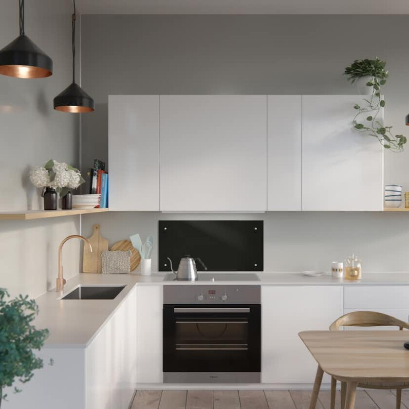 Glassplate herdet sort 900mm 6 x 900 x 450 mm