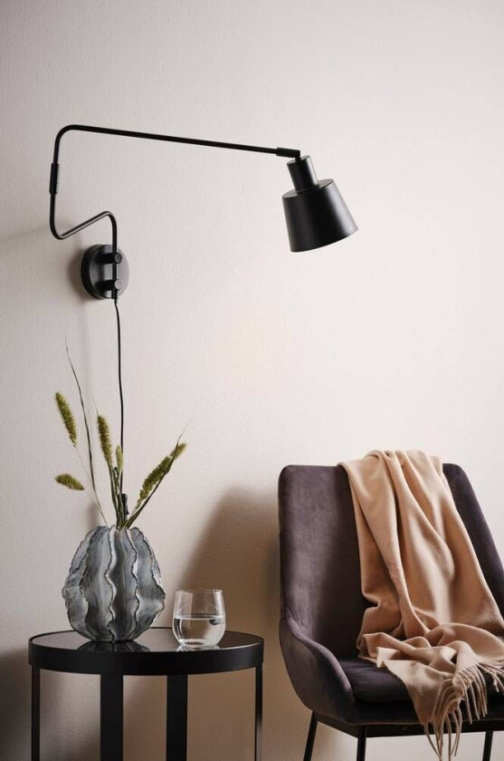vegglampe Svart