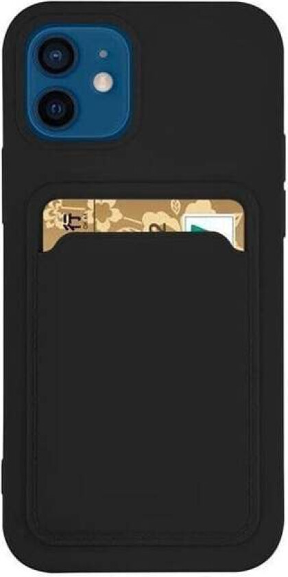 Card Case Silicone Wallet With Card Slot Documents For Samsung Galaxy A42 5G Black