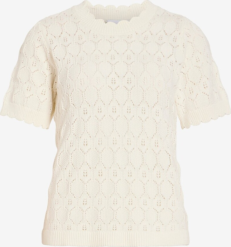 Topp Vilowen S/S Pointelle Knit Top/pb/1 - Hvit