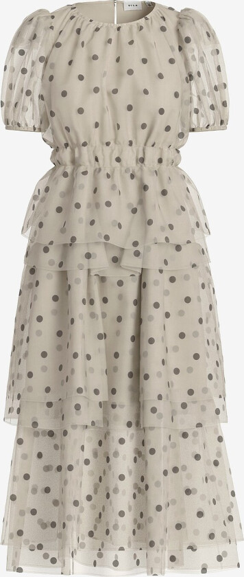 Kjole viVane S/S O-neck Midi Dress - Beige