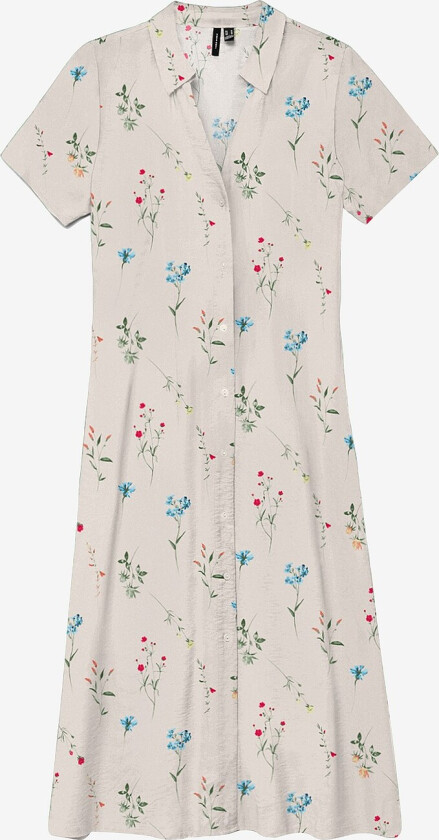 Kjole vmJosie S/S Calf Shirt Dress Wvn GA - Beige