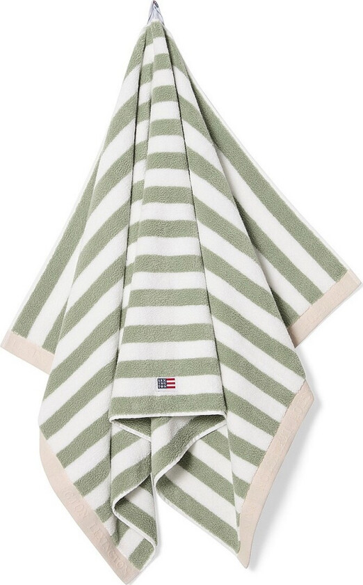 Håndkle Block Striped - Grønn