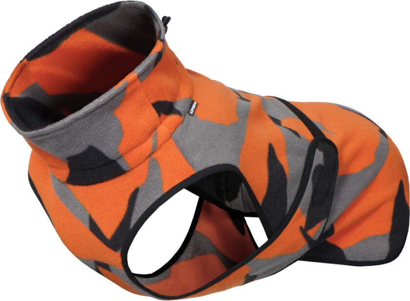 Bilde av fleecejakke, svart/oransje - ca. 42 cm rygglengde (størrelse M)