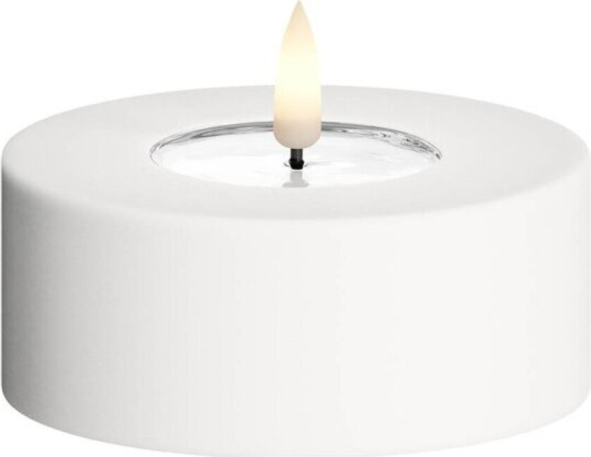 LED telys utendørs 9x3,8 cm hvit
