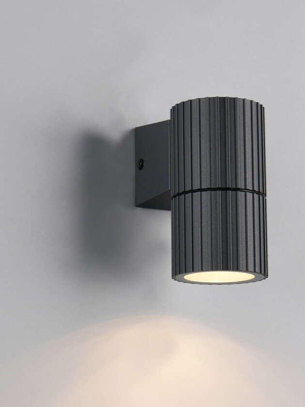 Utendørs vegglampe Parana, antrasitt, høyde 11 cm, metall