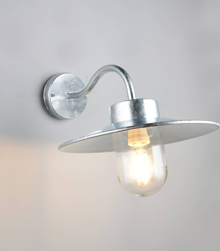 Utendørs vegglampe Tana, sinkfarget, utstikk 41 cm Metall IP44