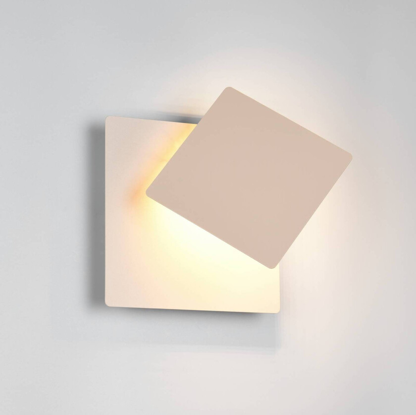 LED-vegglampe Mio, beige, bredde 18 cm, metall