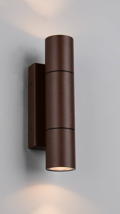Utendørs vegglampe Yamuna, rustfarget, høyde 23 cm, metall, IP65