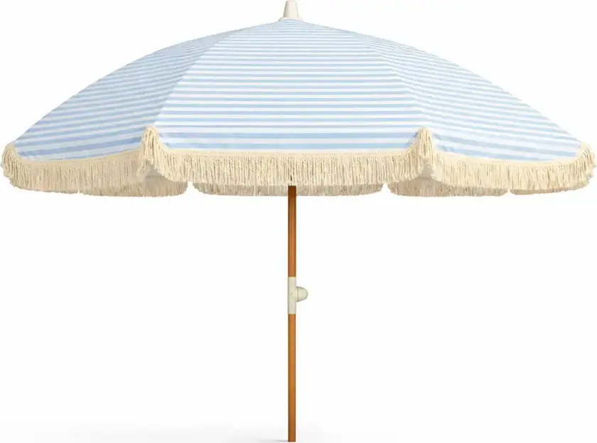 Parasoll 200 cm blå/hvit