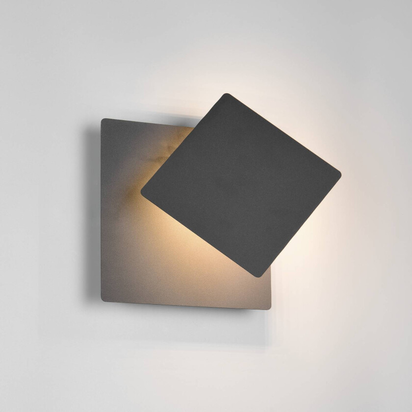 LED-vegglampe Mio, matt svart, bredde 18 cm, metall