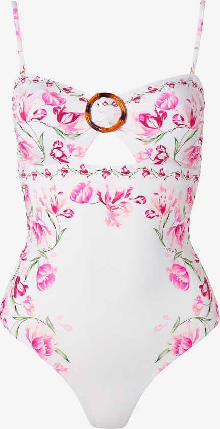 Badedrakt Mandy Bamboo-ring Bandeau Swimsuit - Rosa