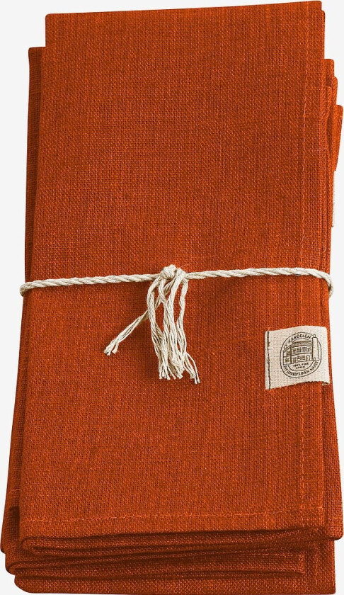 Serviett Classic 4-pk i manglet lin - Orange