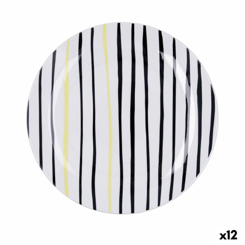 Flat tallerken Bidasoa Zigzag Flerfarget Keramikk Ø 26,5 cm (12 enheter)