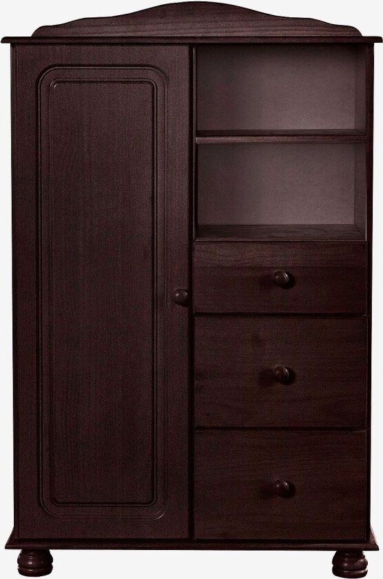 Skap med 1 dør og 3 skuffer Mette, Brun
