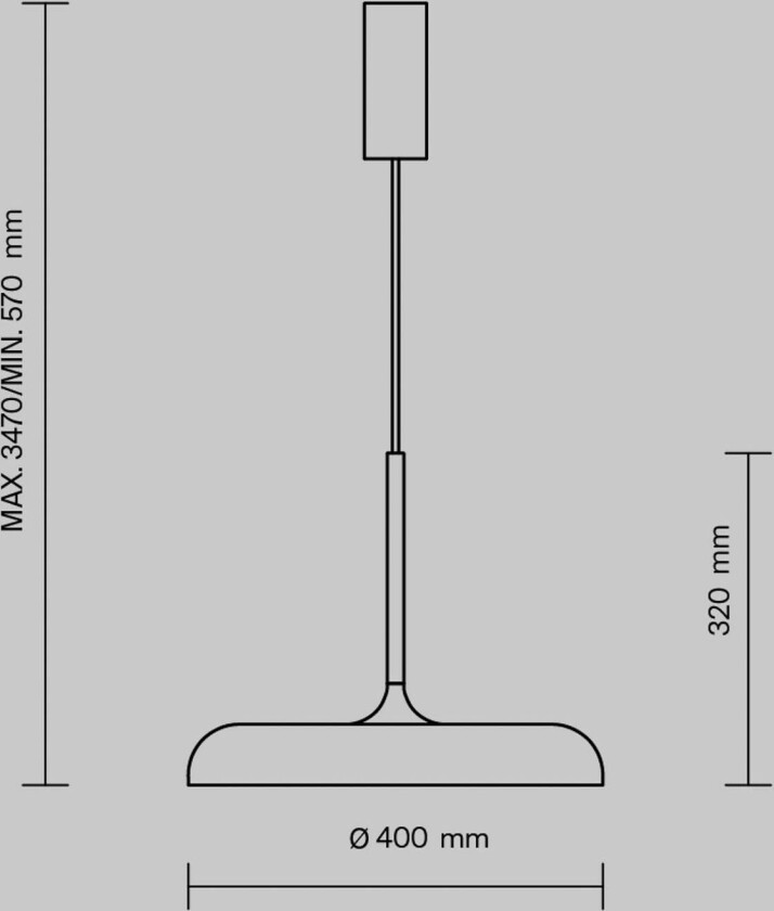 LED-hengelampe Gerhard, Ø 40 cm, grå, metall