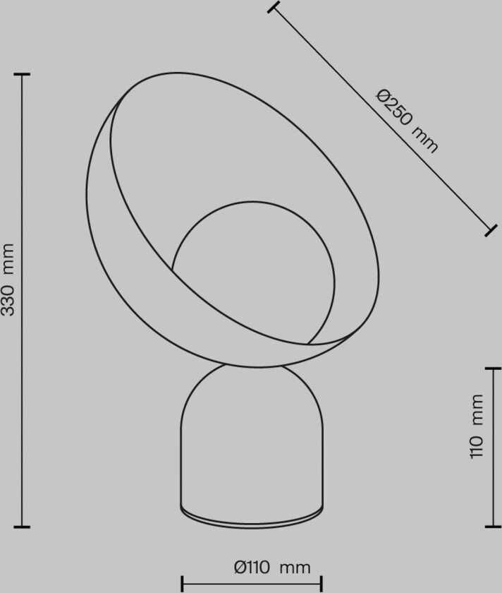 bordlampe Tavo, svart, stein/glass, høyde 33 cm