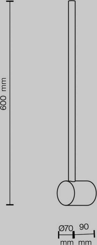 LED-vegglampe Light stick, messing, høyde 60 cm